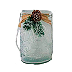 Linterna de cristal biselado con diseño de venado y follaje 10.8×10.5cm
