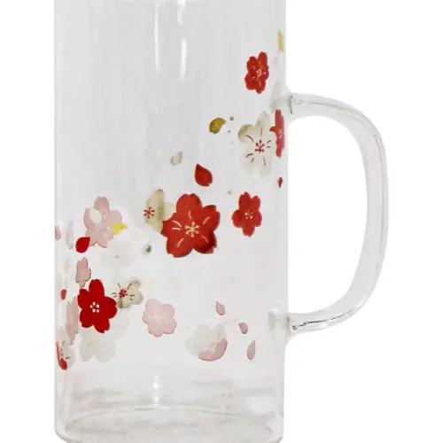Juego de 3 tarros de vidrio transparentes con flores