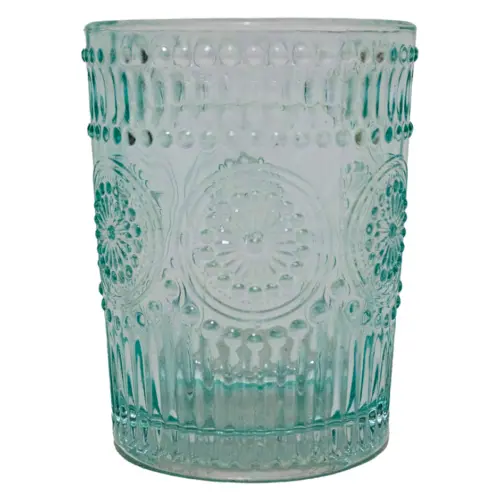 Vaso de vidrio azul