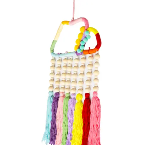 Colgante de pared de macrame multicolor de 29x45x4cm