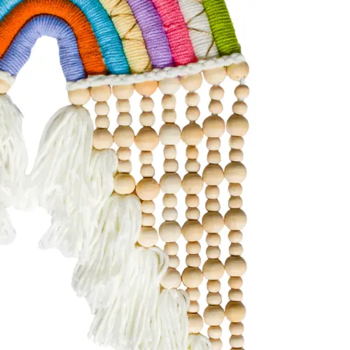 Colgante de pared de macrame diseño cascada multicolor de 25x46x2cm