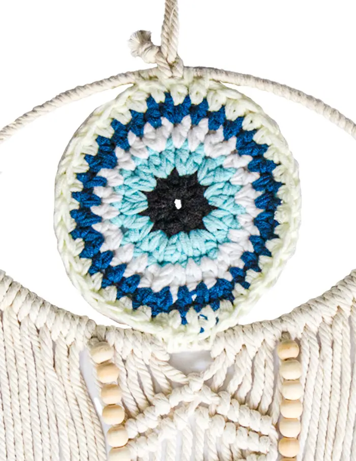 Colgante de pared de macrame con ojo turco de 31x2x73cm - Image 2