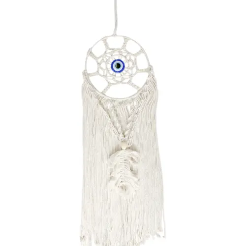 Colgante de pared de macrame diseño atrapa sueños de 23x1x85cm