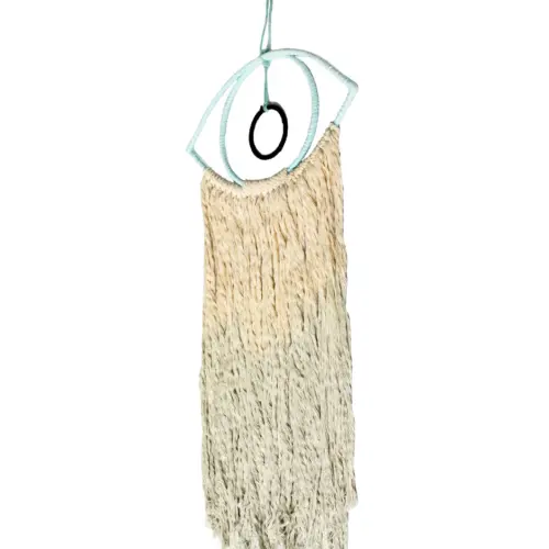 Colgante de pared de macrame diseño atrapa sueños ojo turco de 29.5x1x53cm