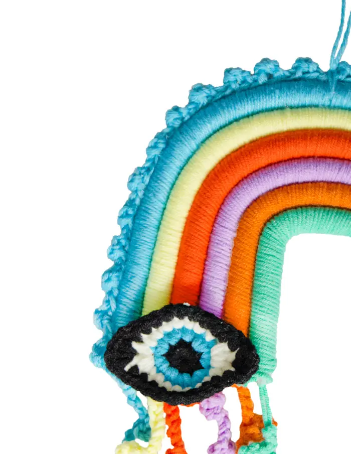 Colgante de pared de macrame diseño caídas de colores de 25x4x50cm - Image 3
