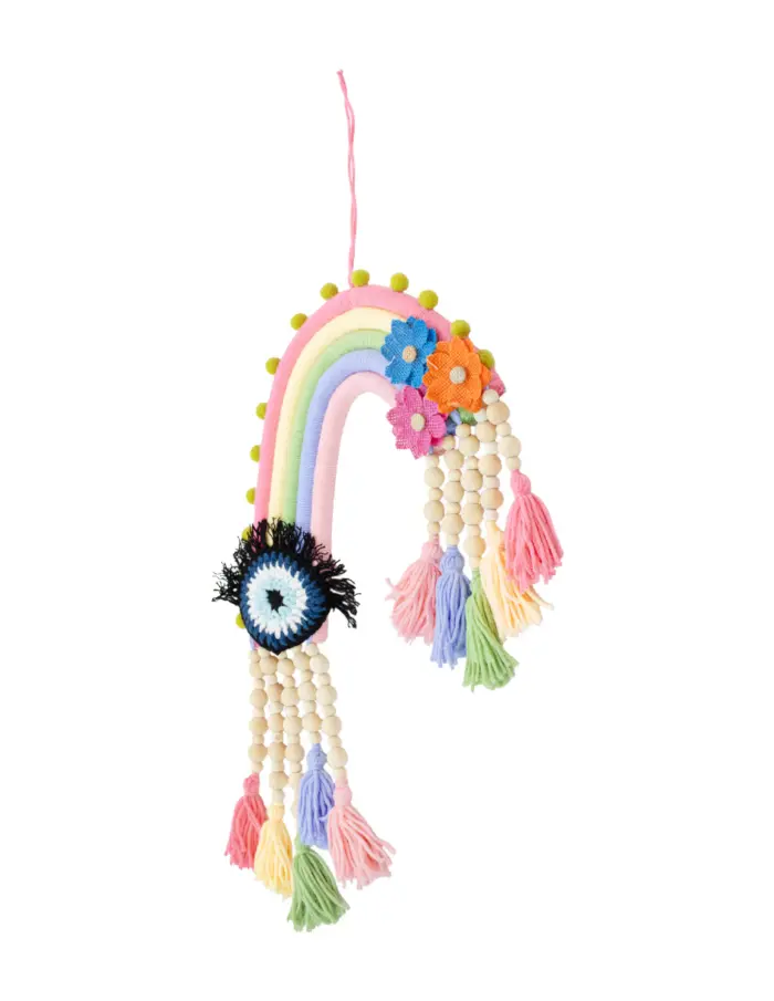 Colgante de pared de macrame diseño color pastel de 30x2.5x55cm - Image 2