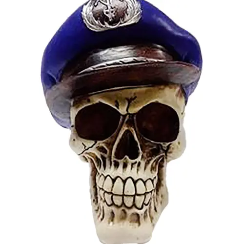 Cráneo con sombrero azul