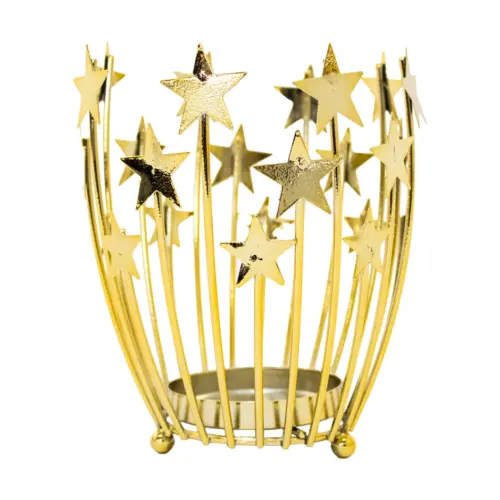 Candelabro de metal dorado