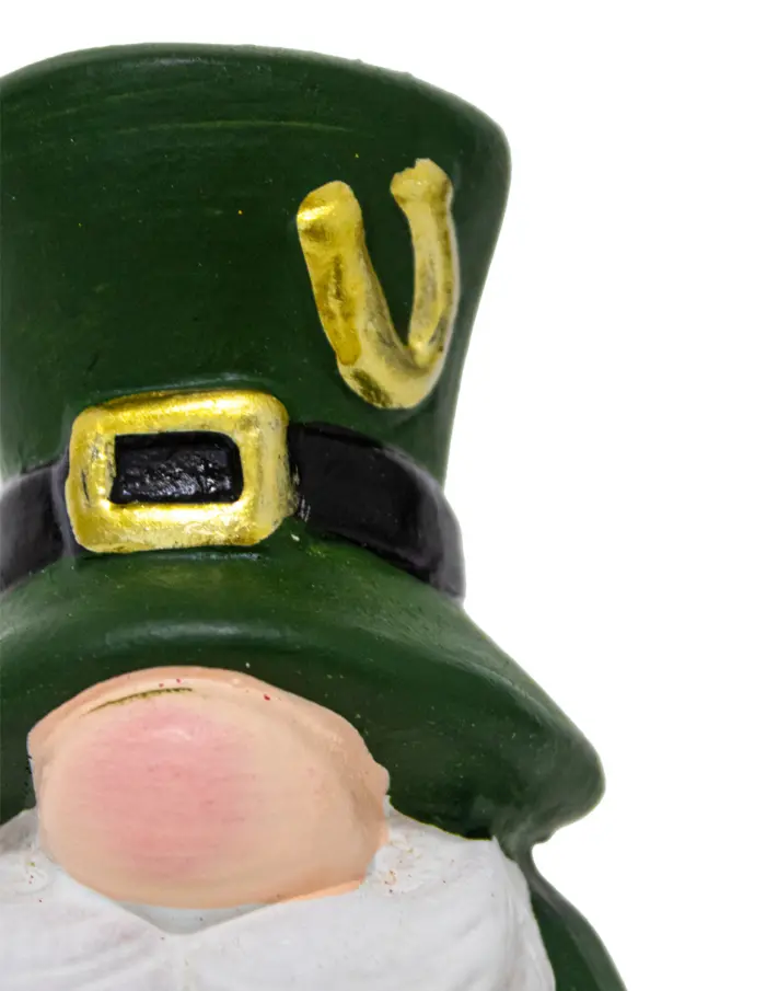 Duende de cerámica de la suerte con trébol de 7x7x15cm - Image 4