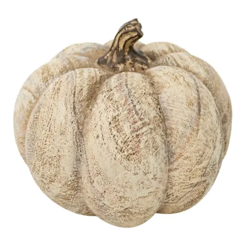 Calabaza de poliresina vintage beige de 16.2×16.2×13.2cm