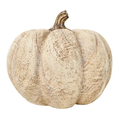 Calabaza de poliresina vintage beige de 16.2×16.2×13.2cm