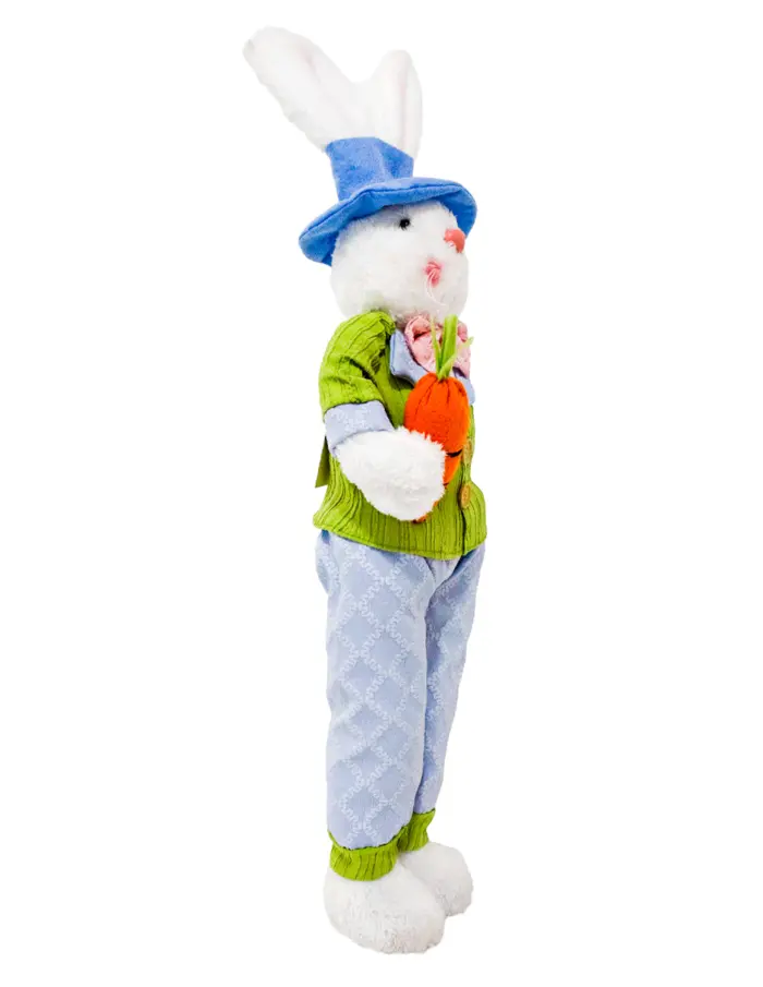 Decoración diseño conejo sentado con suéter verde de 8x17x69cm - Image 2