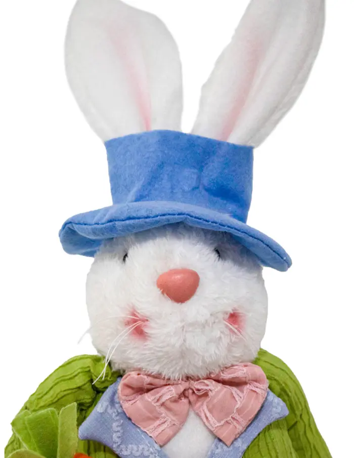 Decoración diseño conejo sentado con suéter verde de 8x17x69cm - Image 3