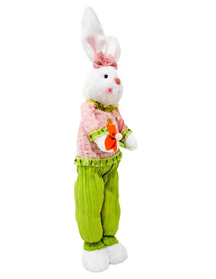 Decoración diseño conejo sentado con suéter rosa de 8x17x69cm - Image 2