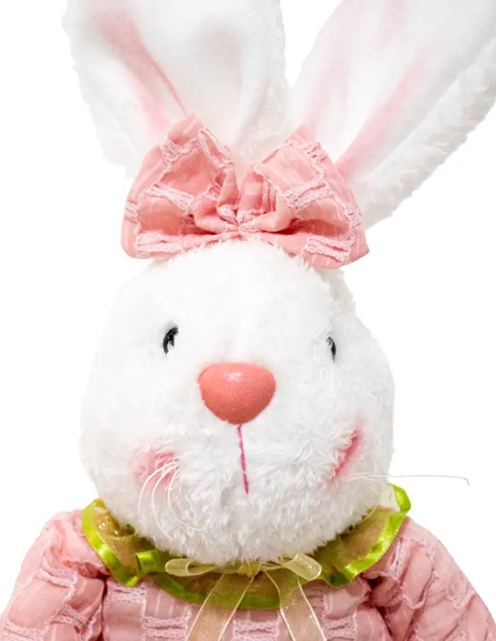 Decoración diseño conejo sentado con suéter rosa de 8x17x69cm - Image 3