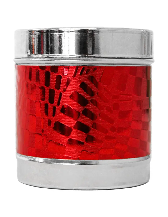 Cenicero redondo con diseño cuadros en color rojo de 7x12cm - Image 3
