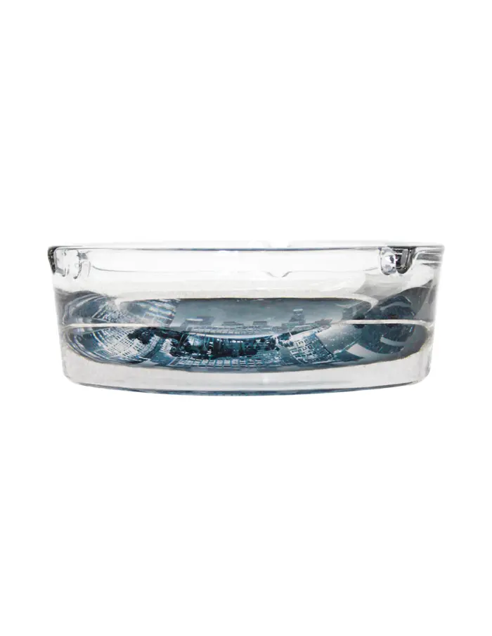 Cenicero de mesa de cristal redondo con dibujo de ciudad de Nueva York de - Image 3