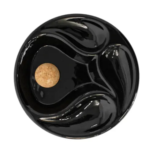 Cenicero de ceramica redondo negro