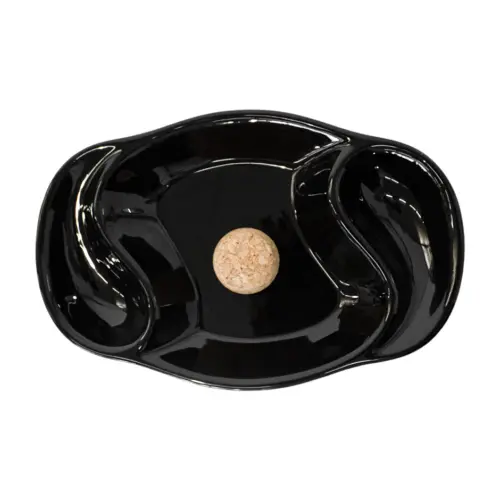 Cenicero de ceramica ovalado negro