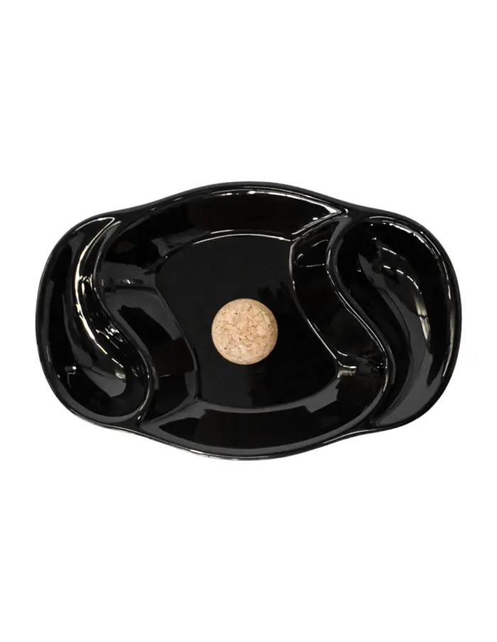 Cenicero de ceramica ovalado negro - Image 2