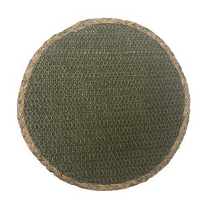 Mantel individual tejido de fibras naturales verde de 38x38cm