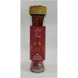 Tubo de vidrio con 40 varas de incienso con frangancia de rosa de 6x20x6cm