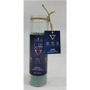 Vela aromatica de vidrio y piedras con fragancia de jazmin de 300g y 6x20x6cm