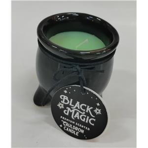 Vela aromatica en envase de ceramica negro con fragancia de conexión de 300g y 7.5x8x7.5cm