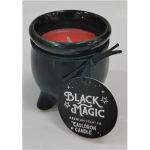 Vela aromatica en envase de ceramica negro con fragancia de prosperidad de 300g y 7.5x8x7.5cm