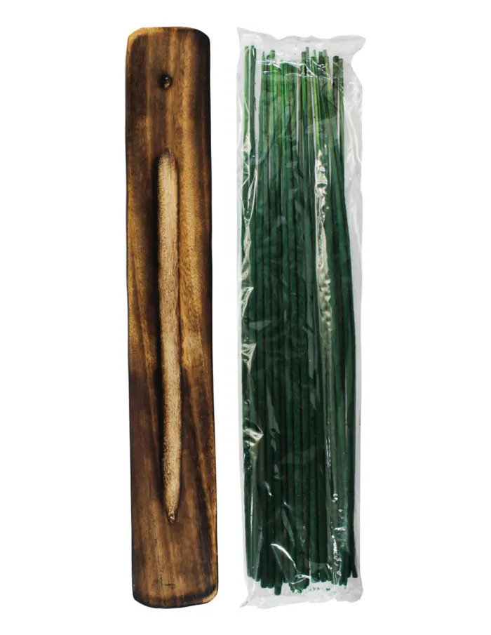 Tubo con 30 varas de incienso con quemador y fragancia de lima albahaca y mandrín de 4.5x28x4.5cm - Image 3