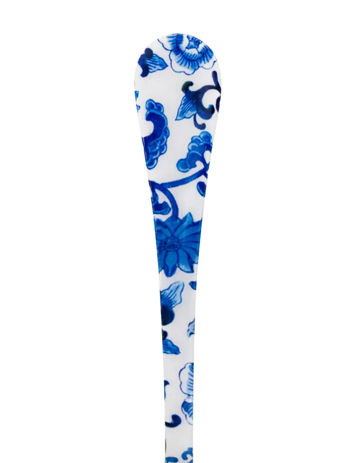Juego de 5 utensilios estampado azul con blanco de 20.5x4.25x2.75cm - Image 3