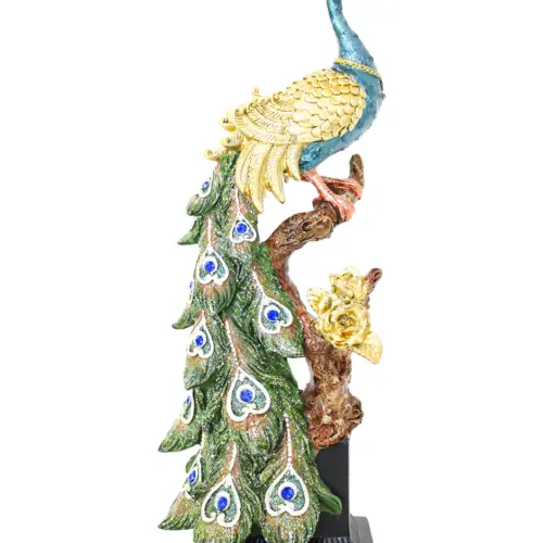 Pavorreal de poliresina de 13.5x9x36cm