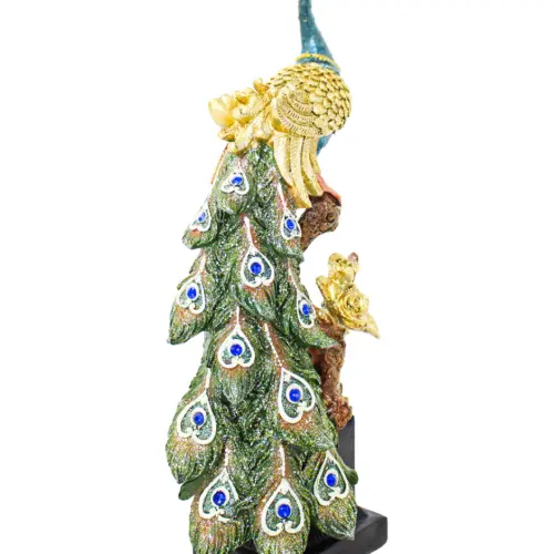 Pavorreal de poliresina de 13.5x9x36cm