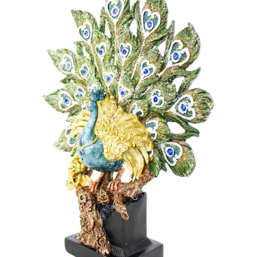 Pavorreal de poliresina de 25.5x9x33cm