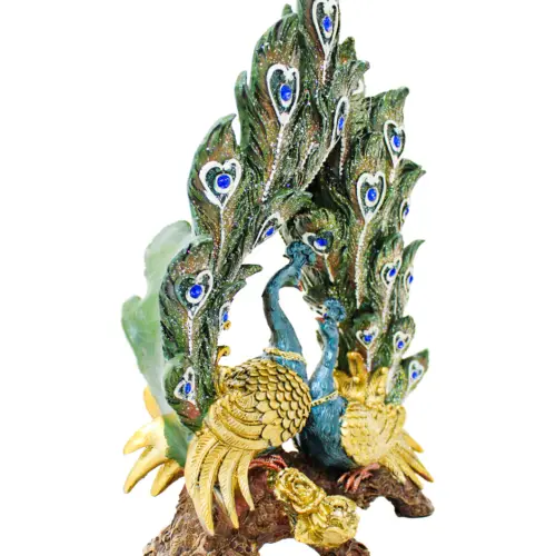 Pavorreal de poliresina de 24x11x34cm