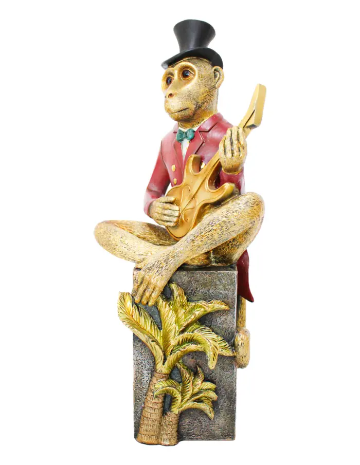 Chango de poliresina tocando guitarra de 15x14x40cm - Image 2