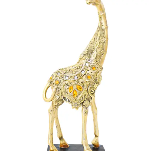 Jirafa de poliresina con brillantes de 12.5x6x36cm