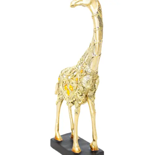 Jirafa de poliresina con brillantes de 12.5x6x36cm