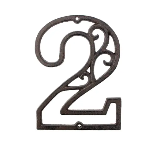 Número 2 decorativo de hierro de 10cm