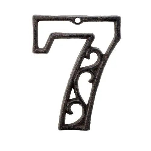 Número 7 decorativo de hierro de 10cm
