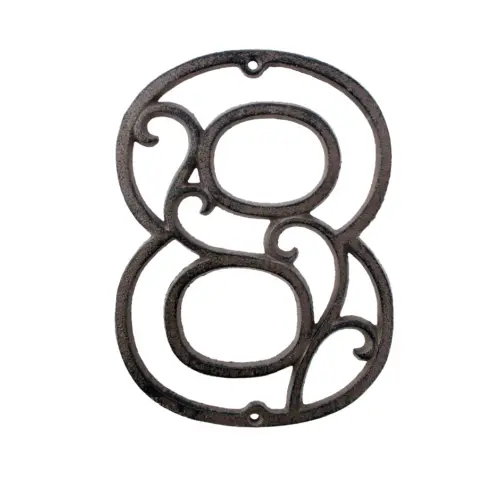 Número 8 decorativo de hierro de 10cm