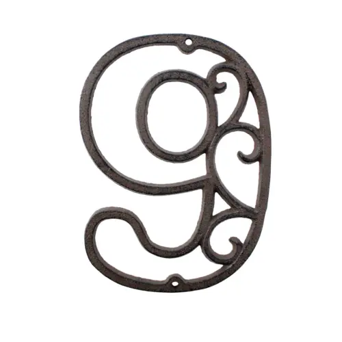 Número 9 decorativo de hierro de 10cm