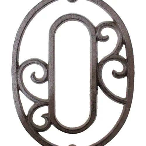 Número 0 decorativo de hierro de 20cm