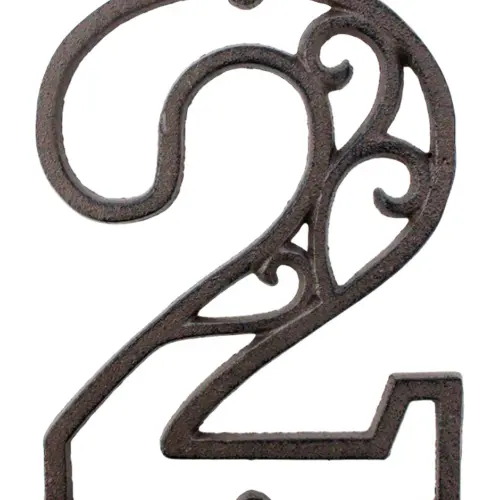 Número 2 decorativo de hierro de 20cm