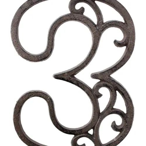Número 3 decorativo de hierro de 20cm