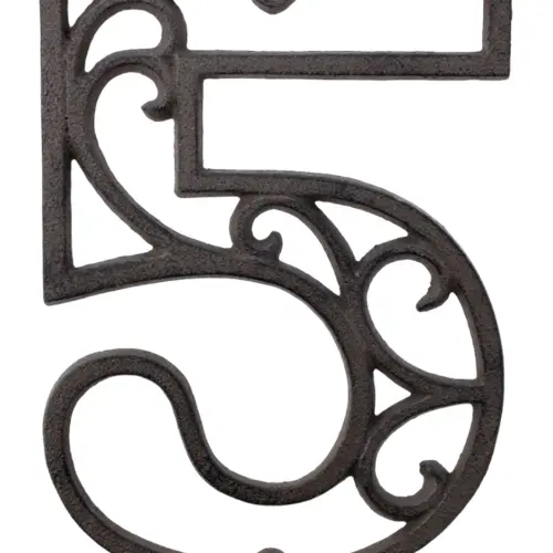 Número 5 decorativo de hierro de 20cm