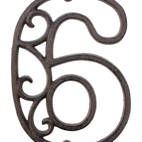Número 6 decorativo de hierro de 20cm