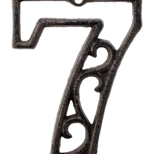 Número 7 decorativo de hierro de 20cm