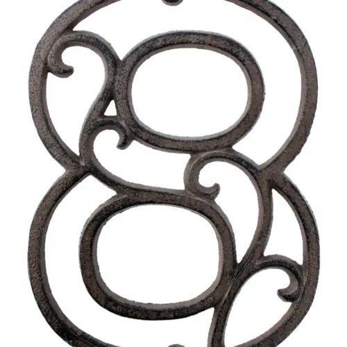 Número 8 decorativo de hierro de 20cm