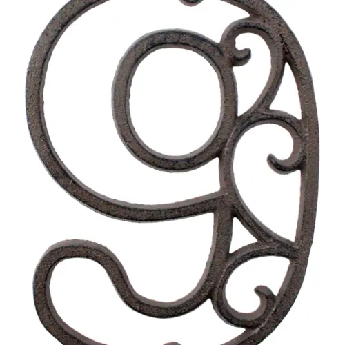 Número 9 decorativo de hierro de 20cm